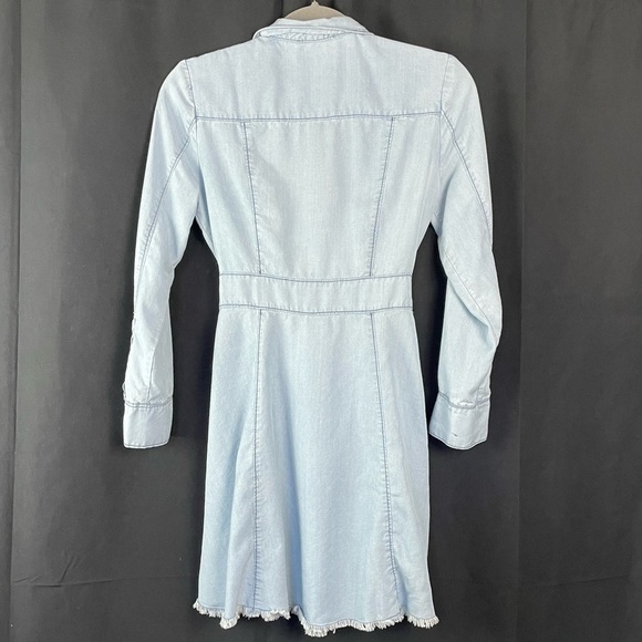 BB Dakota by Steve Madden Gennesse Fray Wrap tencel chambray long sleeve dress - Picture 8 of 11